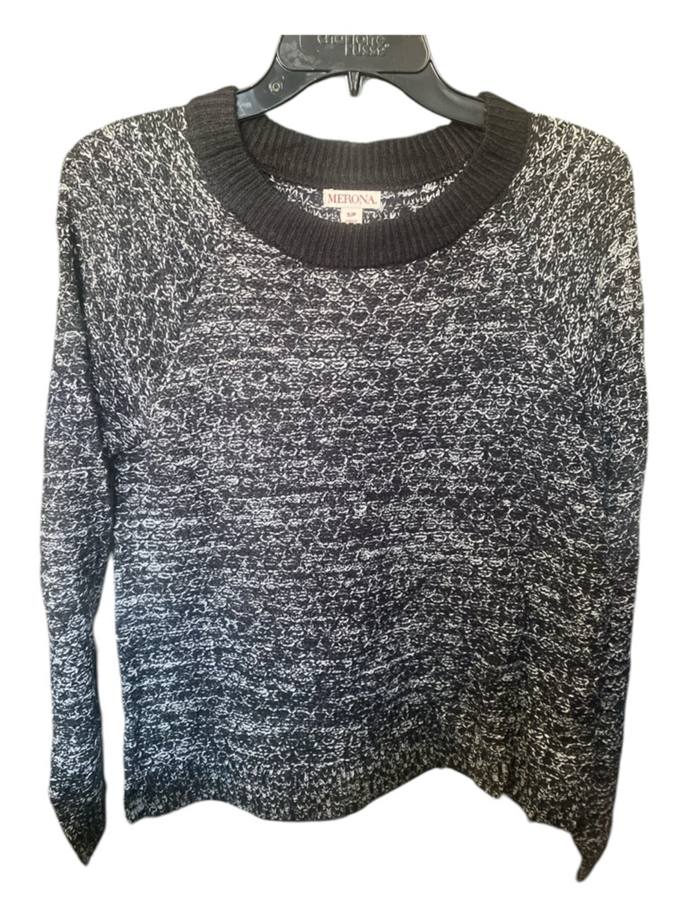 Merona Black & White Marled Crewneck Sweater